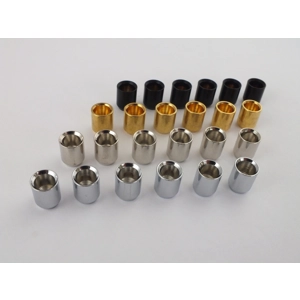 6 Flush Mount Body Ferrules 8mm Tele guitars Chrome Black Nickel  or Gold