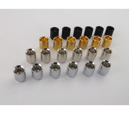 6 Flush Mount Body Ferrules 8mm Tele guitars Chrome Black Nickel or Gold