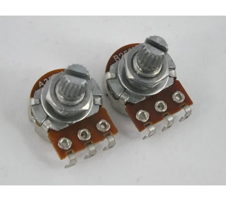 MINI POTS Log A or Linear B 250k & 500k Volume Tone Potentiometers 15mm shaft