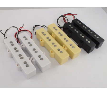 JAZZ BASS PICKUP SET Alnico V Neck & Bridge CREAM or WHITE + screws & springs