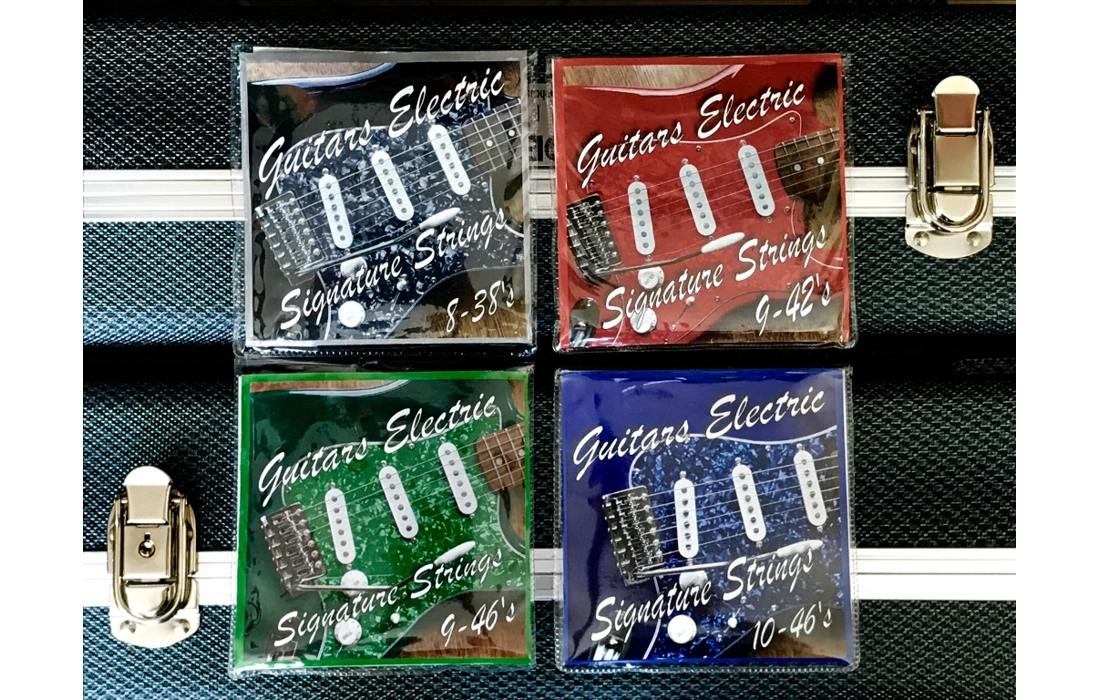 Electric, Acoustic and Bass guitar strings; 8-38s, 9-42s, 9-46, 10-46