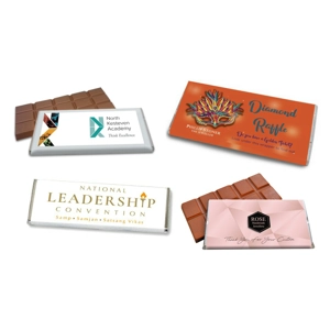 100 Promotional Milk Chocolate Bars - 4 Size Options