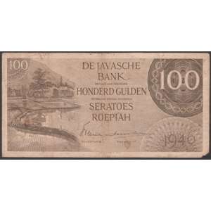 Netherlands Indies 100 Gulden 1946 3 LETTER