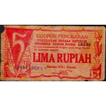 Indonesia 5 Rupiah 1948 coupon penukaran Djambi