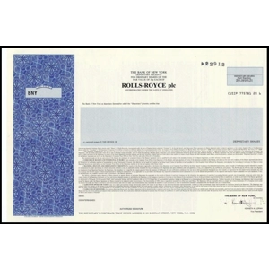 UK - USA, Rolls Rolls plc, 1990, SPECIMEN