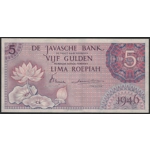 Netherlands Indies 5 gulden 1946 Violet/Purple - SOLD - SOLD - SOLD - SOLD