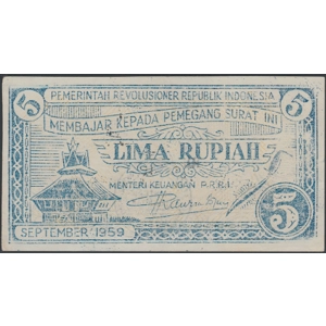 Indonesia 5 rupiah 1959 PRRI - SOLD - SOLD - SOLD