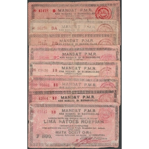 Indonesia 500 rupiah 1947 Bengkoeloe Set of all 8 serial letter combinations