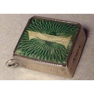 Vintage 1963 Solid Silver Encased UK British One Pound Note in Pendant Break glass in case of emergency