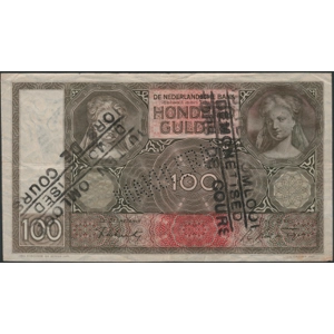 Netherlands 100 gulden 1942 'BUITEN OMLOOP' and rare Swedish 'MAKULERAS' perforation - SOLD - SOLD - SOLD - SOLD