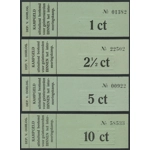 Netherlands Indies POW camp money 1, 2 1/2, 5 & 10 cent, 1940's, Alasvallei / ..