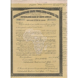 Nederlandsche Bank voor Zuid-Afrika N.V. - L/C proof print by De Bussy, 1948 - SOLD - SOLD - SOLD