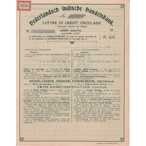 Nederlandsch Indische Handelsbank  - L/C proof print by De Bussy, 1930's - SOLD - SOLD - SOLD