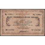 Indonesia 5000 rupiah 1959, local issue PRRI, Perbendaharaan Negara