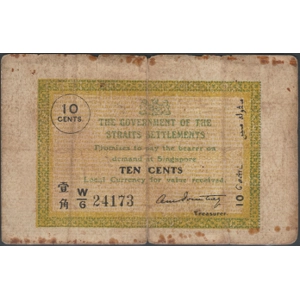 Straits Settlements 10 cents 1917-1920