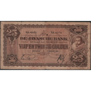 Netherlands Indies 25 gulden 1928 Coen II - SOLD
