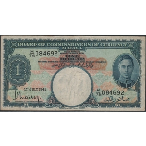 Malaya 1 dollar 1941 - SOLD - SOLD - SOLD - SOLD