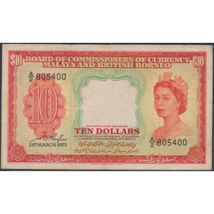 Malaya and British Borneo 10 dollar 1953 - SOLD - SOLD - SOLD