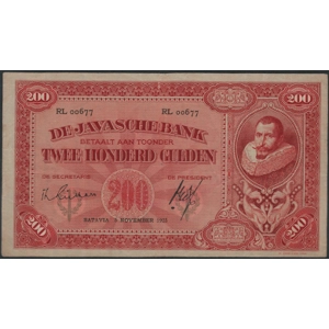 Netherlands Indies 200 gulden 1925 COEN II, signature Ligthart - SOLD - SOLD - SOLD - SOLD