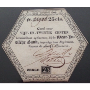 Suriname - West Indische Bank 25 cent 1837 - SOLD - SOLD - SOLD - SOLD