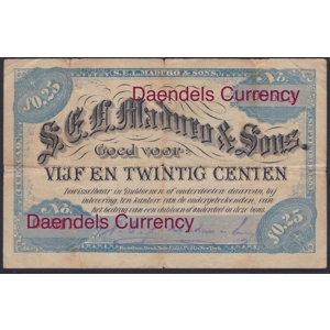 Curacao 25 cent 1893 private Maduro & Sons issue - SOLD - SOLD - SOLD