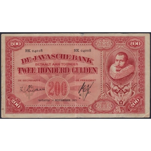 Netherlands Indies 200 gulden 1925 COEN II, signature Ligthart SOLD - SOLD - SOLD