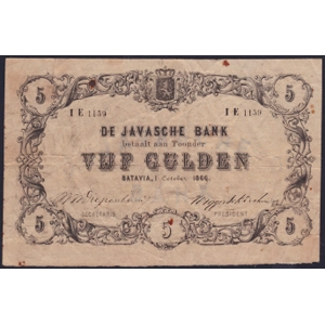 Netherlands Indies 5 gulden 1866 - SOLD - SOLD - SOLD