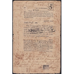 VOC 5 rijksdaalders 'Kredit brief', Colombo, 17 September 1795 - SOLD - SOLD - SOLD - SOLD