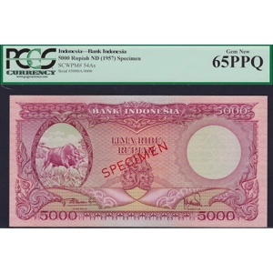 Indonesia 5.000 rupiah 1957 SPECIMEN - SOLD - SOLD - SOLD