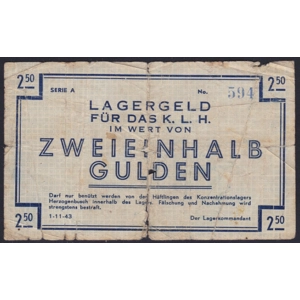 Netherlands 2.50 gulden 1943, Herzogenbusch WWII PoW camp Vught