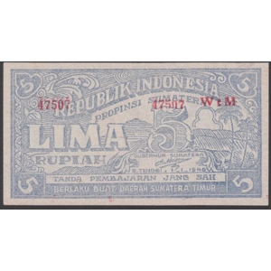 Indonesia 5 Rupiah 1957 East Sumatra - Bukittinggi - SOLD - SOLD - SOLD
