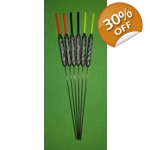 SRG009 Pack of 6 High Quality Pole Floats Pencil Carbon Stem Various Sizes Ava..