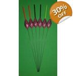 SRG015 Pack of 6 High Quality Pole Floats Extra Stable Wire Stem Various Sizes..