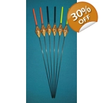 SRG010 Pack of 6 High Quality Pole Floats Diamond Carbon Stem Various Sizes Av..