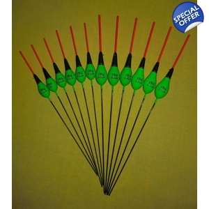 12 x Assorted Pole Floats Pack 312R12