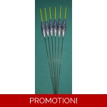 SRG002 Pack of 6 High Quality Pole Floats Chianti Yellow Tip Fiberglass Stem