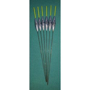 SRG002 Pack of 6 High Quality Pole Floats Chianti Yellow Tip Fiberglass Stem