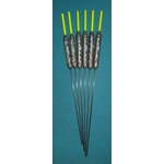 SRG009 Pack of 6 High Quality Pole Floats Pencil Yellow Tip Carbon Stem