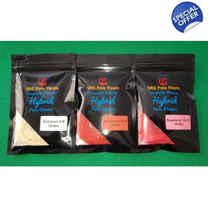 30.0m High Quality MEGA Value Hybrid Pole Elastic (10.0m Coconut, Strawberry and Raspberry each)