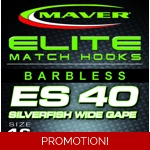 Elite Match Hooks - ES40 Pack of 10 Barbless Hooks
