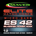 Elite Match Hooks - ES42 Pack of 10 Micro Barb Hooks