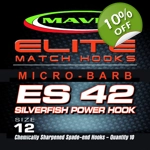 Elite Match Hooks - ES42 Pack of 10 Micro Barb Hooks