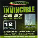 Invincible - CS27 Pack of 8 Band Hair Rig / Speedy Stop Barbless Hooks