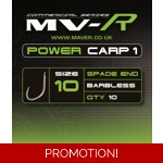 MV-R Power Carp 1 Hooks - Pack of 10 Barbless Hooks