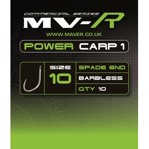 MV-R Power Carp 1 Hooks - Pack of 10 Barbless Hooks