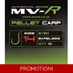 MV-R Pellet Carp Hooks - Pack of 10 Barbless Hooks