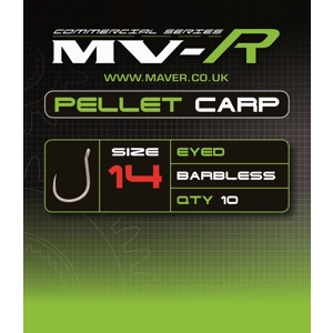 MV-R Pellet Carp Hooks - Pack of 10 Barbless Hooks
