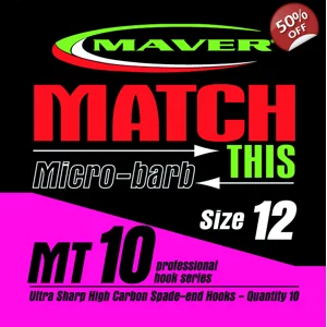 Match This - MT10 Pack of 10 Micro Barb Hooks