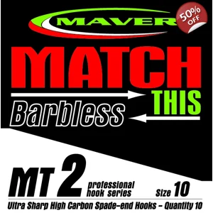 Match This - MT2 Pack of 10 Barbless Hooks