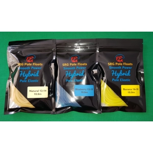 30.0m High Quality MEGA Value Hybrid Pole Elastic (10.0m Natural, Blueberry and Banana each)